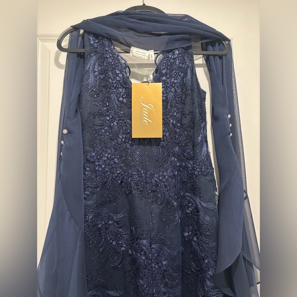 JADE COUTURE BNWT NAVY MOTHER OF BRIDE/WEDDING GUEST/EVENT DRESS STYLE#K218062 - Picture 1 of 8